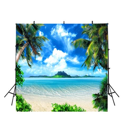 Tropical Beach Photo Backdrop 10x10ft Large Vinyl Photo Backdrop Summer