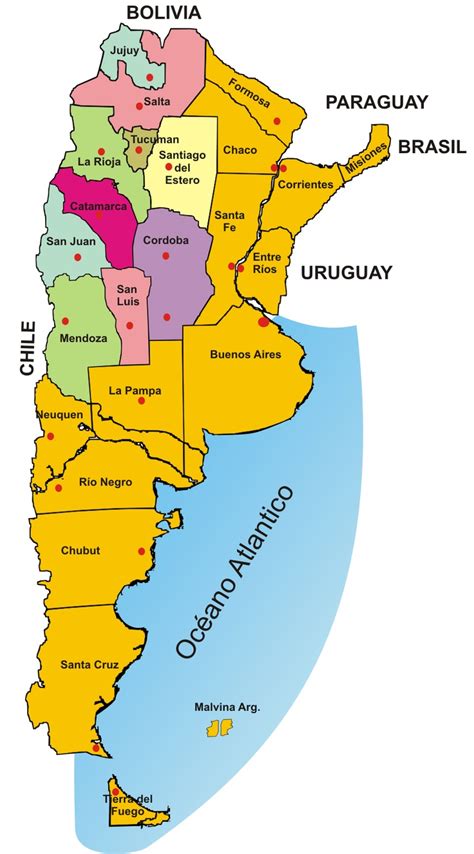 Mapa Argentina Paises Limitrofes Cenewe 6