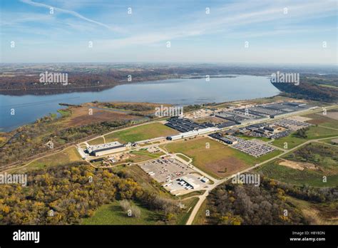 Aerial View Of John Deeres Dubuque Iowa Manufacturing Facility Stock
