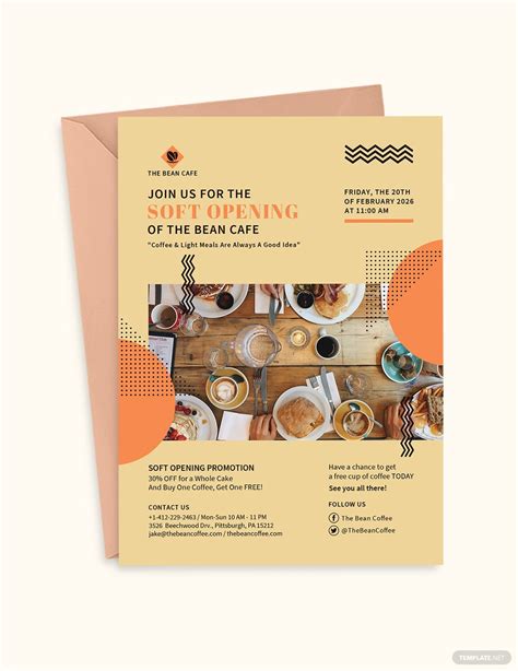 Cafe Soft Opening Invitation Template In Psd Illustrator Word