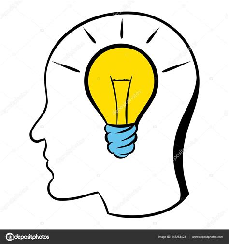 Head With Light Bulb Icon Icon Cartoon — Stock Vector © Juliarstudio