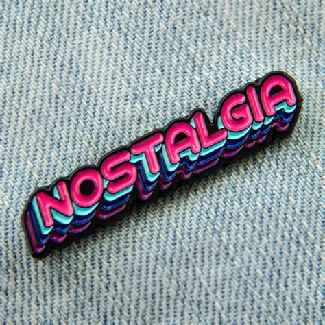 Nostalgia Enamel Pin In Neon Hot Pink Retro 80s Vintage Miami Vice