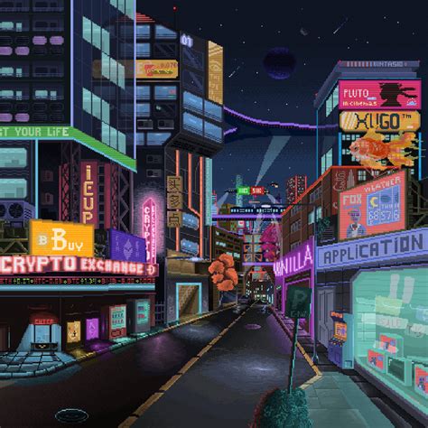 cyberpunk city street pixel art by eiskalterengel18 on deviantart