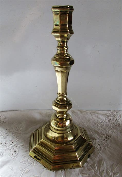 Antique English Georgian Brass Candlestick
