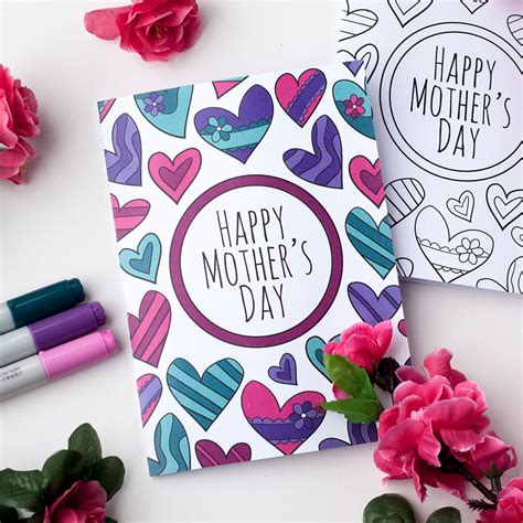 And since this day is just around the corner, we should all think of the perfect gifts. Free Mother's Day Coloring Card - Sarah Renae Clark - Coloring Book Artist and Designer