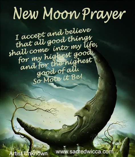 New Moon Prayer Sacred Wicca