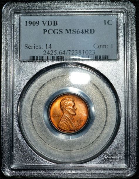 1909 Vdb Lincoln Wheat Cent Penny Pcgs Graded Ms64rd