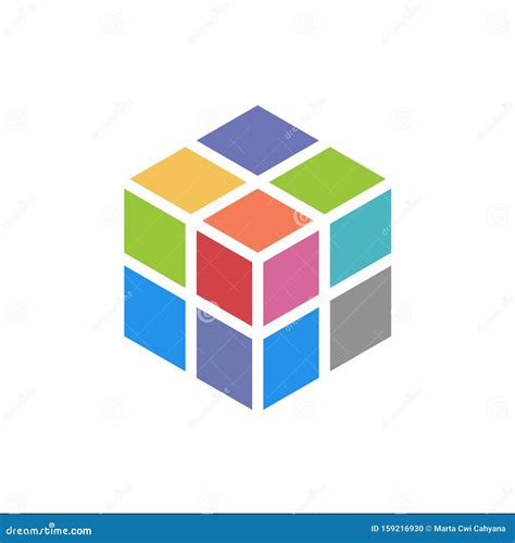Cube Logo Design Icon Vector Illustration Colorful Stock Vector