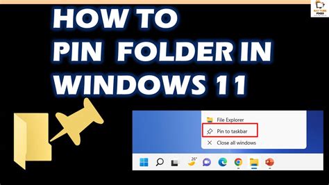 How To Pin Folder In Windows 11 Taskbar Youtube