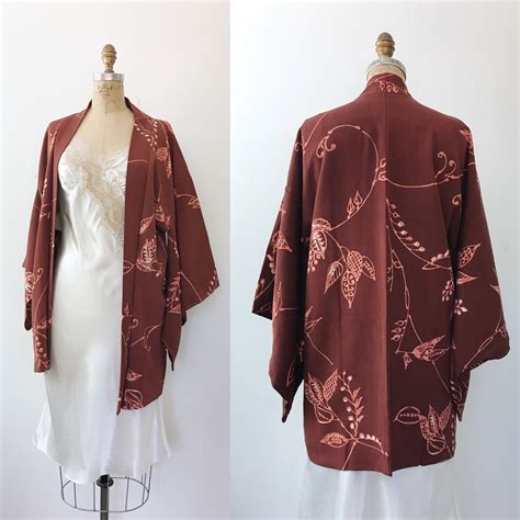 Vintage Silk Kimono Vintage Kimono Robe Tendril Kimono Haori