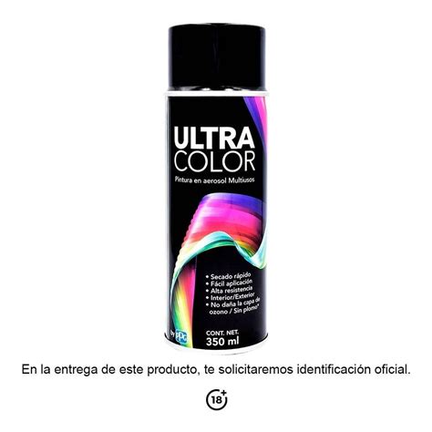 Pintura En Aerosol Ultra Color Multiusos Negro Mate 350 Ml Walmart