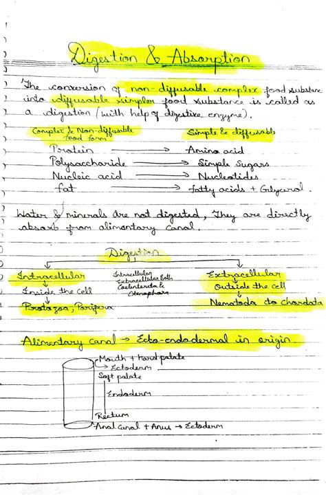 SOLUTION Digestion And Absorption Neet Notes Studypool
