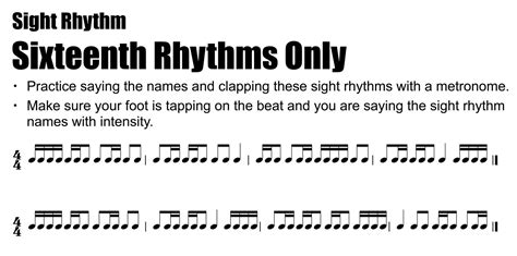 Sight Rhythms 21 Sixteenth Rhythms Only — The Shed