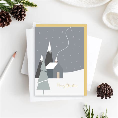 Snow Christmas Card By Três Paper Co