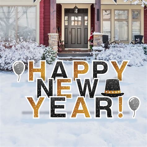 Vispronet Happy New Year Yard Sign With Stakes Each Letter Is 18in