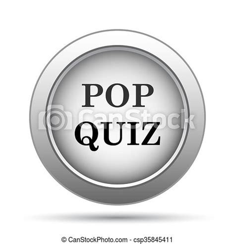Pop Quiz Icon Internet Button On White Background Canstock