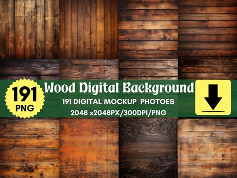 191 Rustic Wood Digital Paperwood Backdrop Printable Wood Digital