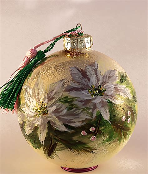 Hand Painted Glass Ornament Handpainted Christmas Ornaments Jewelry