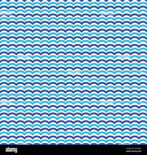 Blue Sea Waves Seamless Pattern Decoration Line Water Wave Vector