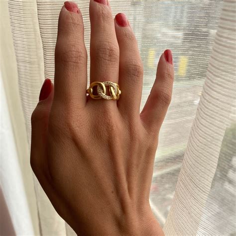 Dicker Gold Band Ring Gold Cz Statement Ring Goldkette Ring Etsy