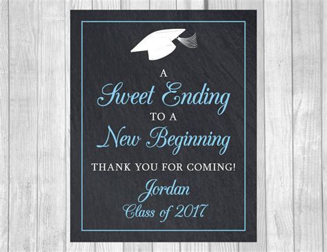 Custom Sweet Ending to a New Beginning Printable Graduation | Etsy