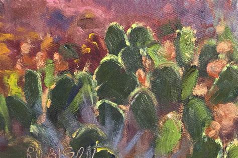 Bluffs And Cactus 12x16 Original Oil Painting By Kathleen M Robison