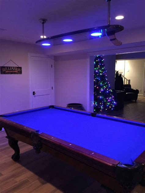 Pool tables are too expensive to replace when your style changes. Surfboard Pool Table Billiard Game Room Bar Plafond Lumière in 2020 | Billiards, Game room bar ...
