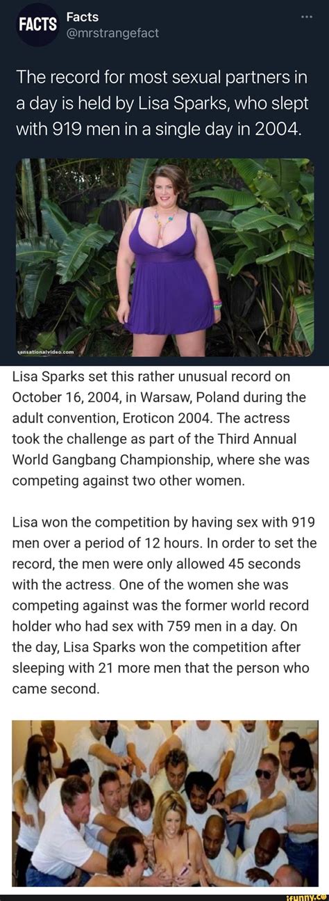 Facts Facts Mrstrangefact Facts The Record For Most Sexual Partners In A Day Is Held By Lisa