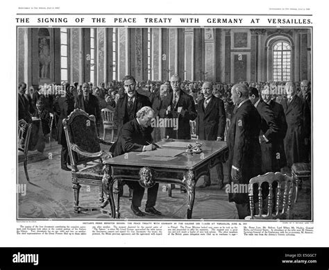 1919 The Sphere Illustration Of The Signing Of The Treaty Of Versailles