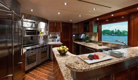 If ever there was a design that separated american yacht owners from the rest of the world it is the 'country kitchen' concept. Yacht NINA LU, Westport 40m | CHARTERWORLD Luxury Superyacht Charters