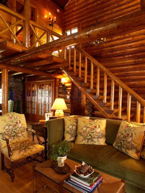 log cabin interiors houzz