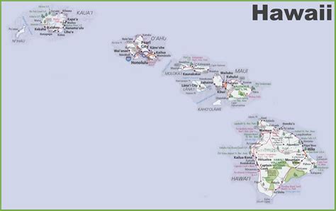 a physical map of hawaii