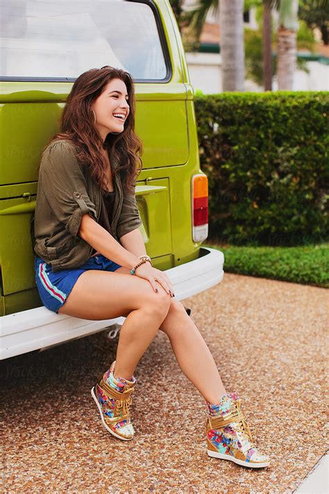 Girl Leaning Against A Van By Stocksy Contributor Ellie Baygulov