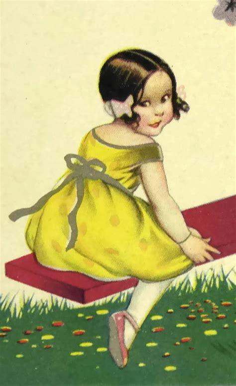 1920s Easter Postcard With Children On Seesaw Egg Illustrated Vintage