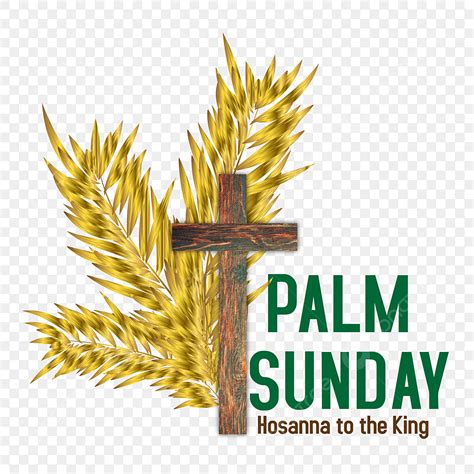 Golden Palm Leaves Vector Design Images Palm Sunday With Wooden Cross