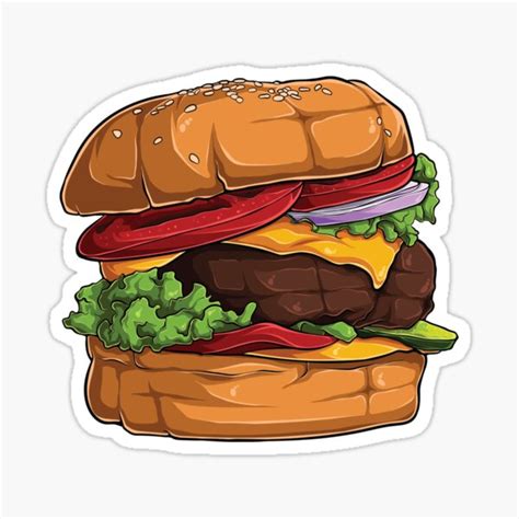 Beef Cheeseburger Sticker For Sale By Niftytrinket Redbubble