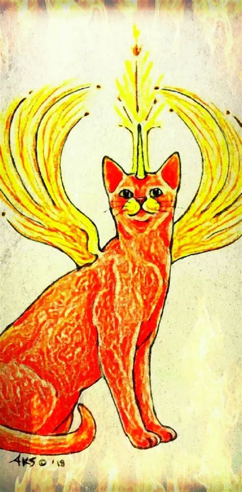 Fire Cat Art Wallpaper By 1artfulangel Download On Zedge 2f27