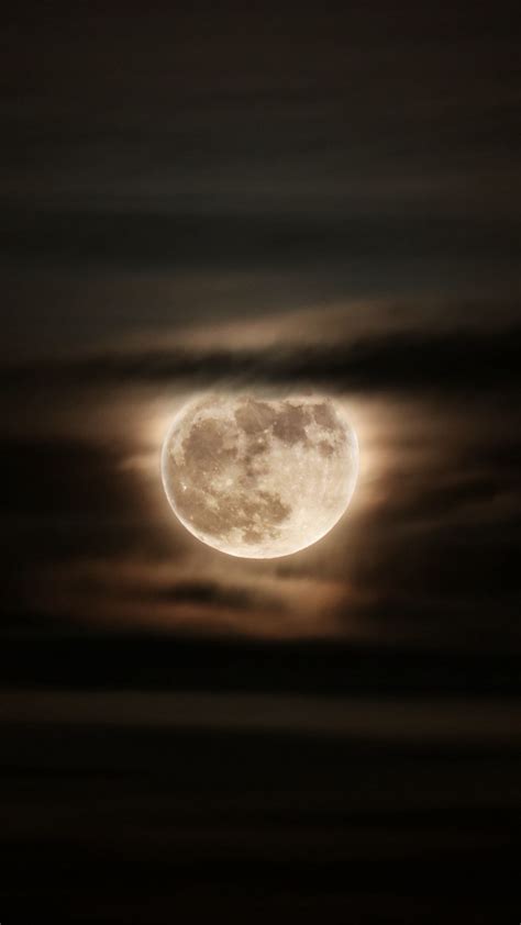 Download Wallpaper 1350x2400 Moon Full Moon Eclipse Night Sky