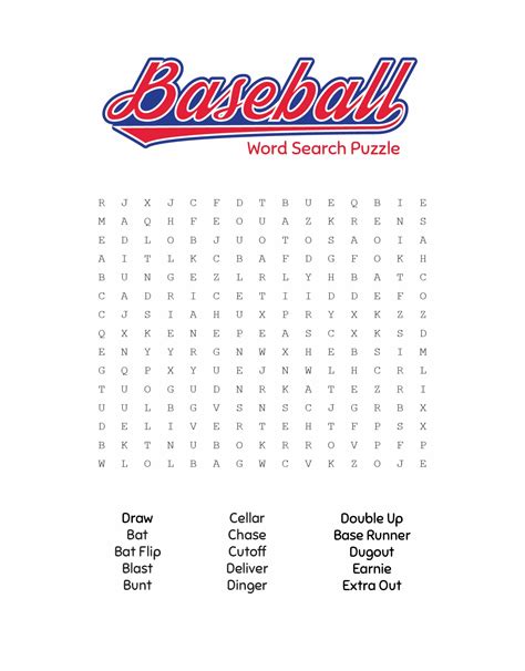 4 Best Baseball Word Search Printable Pdf For Free At Printablee