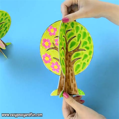 Four Seasons Tree Craft With Template Loisirs Créatifs Pinterest