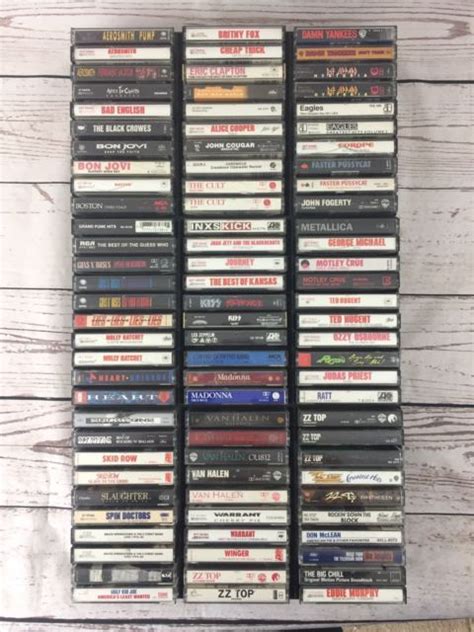 lot 90 cassette tapes collection heavy metal rock pop 1980s 80s 90s black case ebay heavy