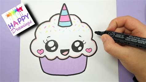download how to draw a cute cupcake unicorn super easy and kawaii my9jarocks