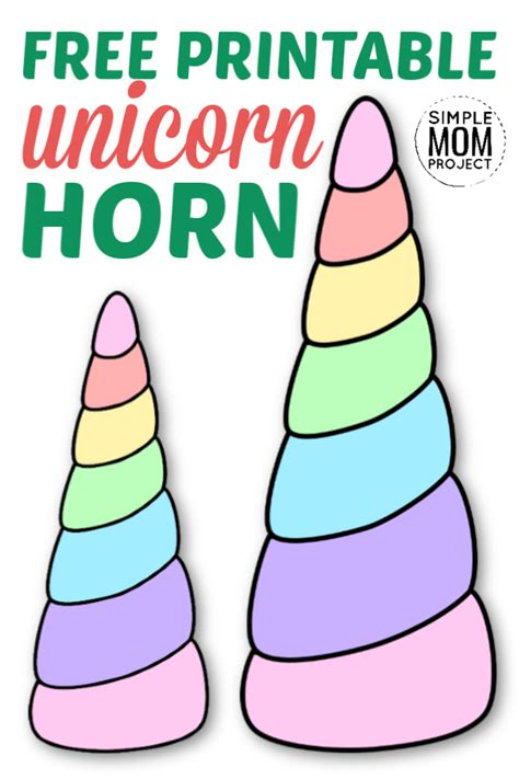 Free Printable Unicorn Horn Templates Simple Mom Project In 2020