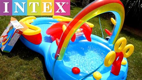 Intex Rainbow Ring Inflatable Play Center Pool Setup