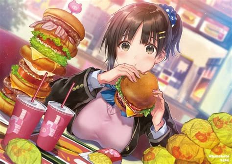 Anime Girls Eating Burgers