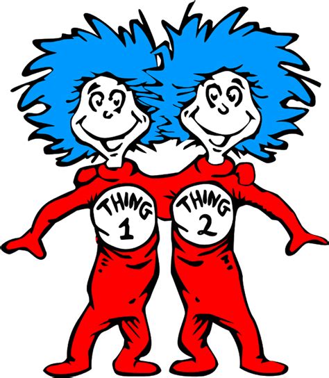 Dr Seuss Clipart Thing 1 Transparent Thing 1 And Thing 2 Png Full