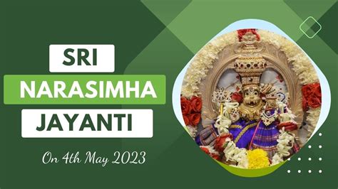 Sri Narasimha Jayanti 2023 I Glimpses Youtube