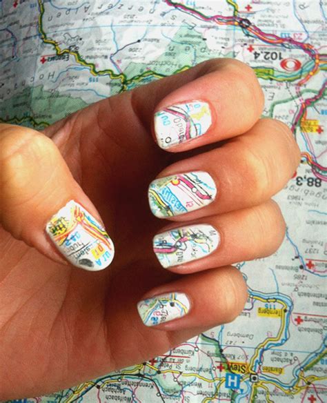 Map Nail Design Click For Tutorial Map Nails Nails Nail Designs