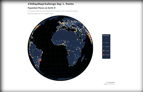 3d Globe Map In D3js Populated Places On Earth 🌍 Maptheclouds