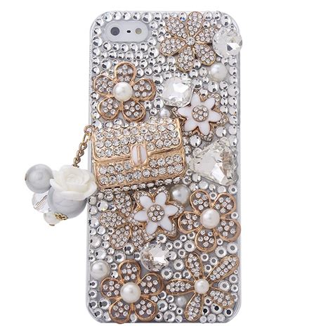 Bling Luxury Crystal Rhinestone Coco Bag Design Diamond Phone Cases For